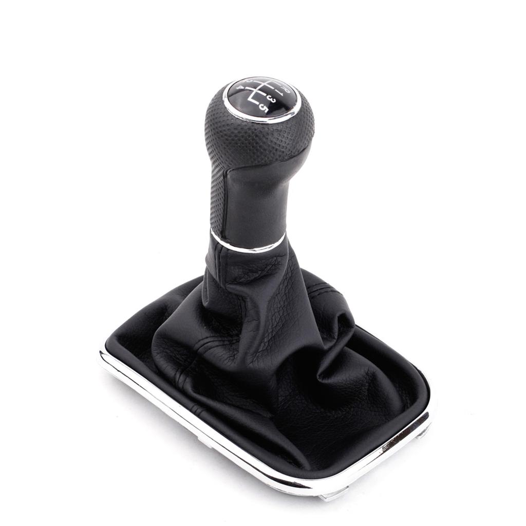 New 5 Speed Gear Shift Knob Gaitor Boot Black PU Leather Replacement for Jetta GTi MK4 1999 2004
