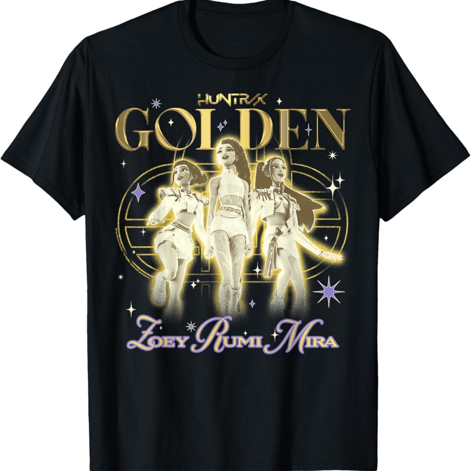 Huntrix Golden Zoey Rumi Mira Retro T-Shirt S чёрный