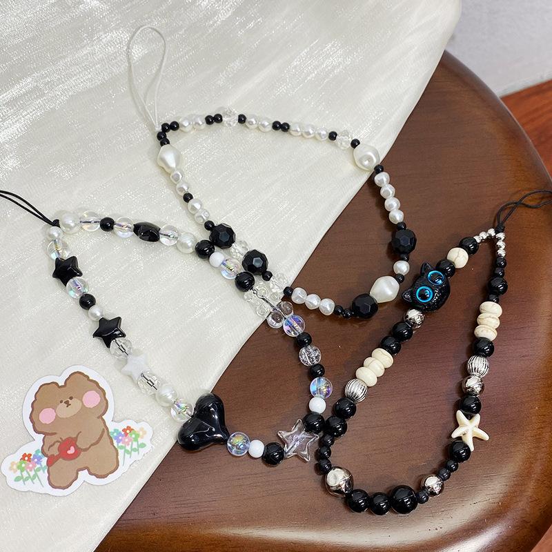 Star Heart Butterfly Pearl Beaded Phone Chain Hanging Cord Charms Phone Case Strap Summer Handmade Mobile Lanyard Jewelry Gifts