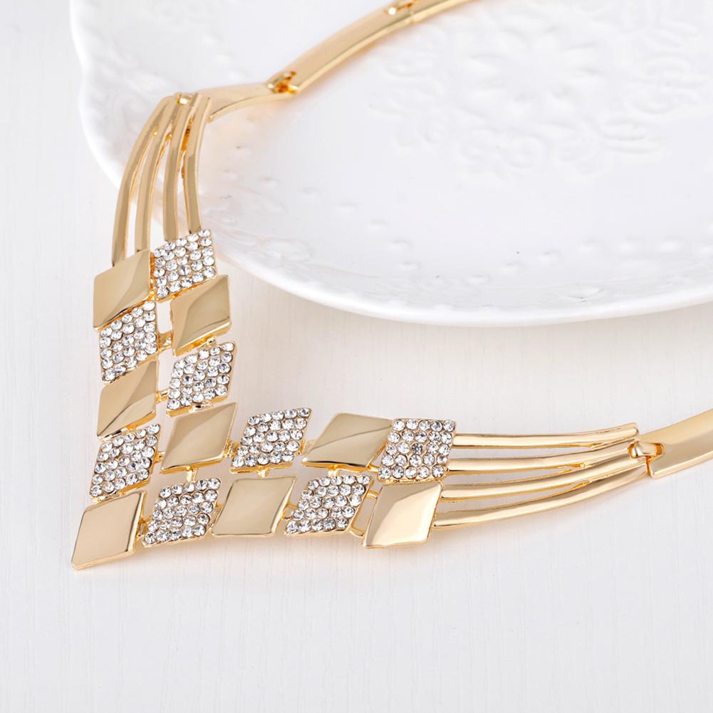 Kształt Naszyjnik Biżuteria Kolczyki Zestaw Kobiety Romb