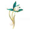 1Pc Trendy Orchid Brooch for Women Men Simple Pearl Leaf Brooches Pins Jewelry Trendy Accessories Summer Holiday Gifts