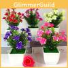 Cherry Lily Plastic Blossom Rose Flowers Potted Plant For Home Decor