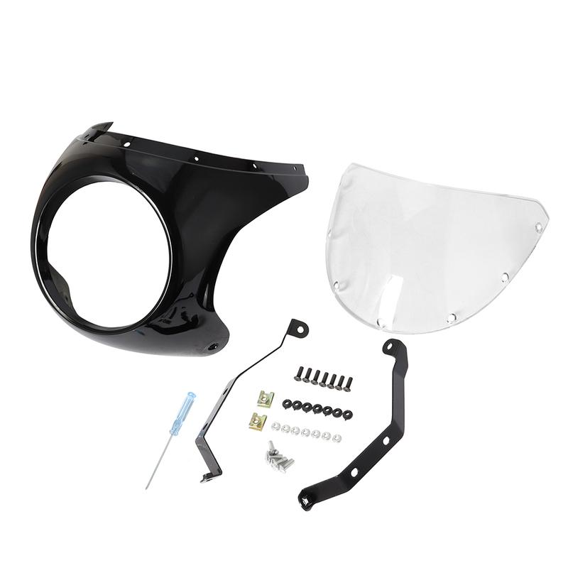 Für Harley Sportster Bobber Touring Honda Motorrad Universell Cafe Racer 7 Zoll Scheinwerfer Lenker Verkleidung Windschutzscheiben Kits
