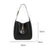 Urban Minimalist Women's Underarm Bucket Bag Large Capacity Single Shoulder Commuter Bag Soft PU Material Stitching Design