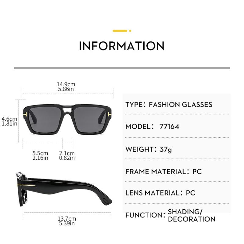Women's sunglasses, square T-shaped sunglasses, men's and women's fashion sunglasses
