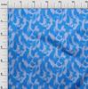 oneOone Cotton Flex Medium Blue Fabric Florals Diy Clothing Quilting Fabric Print Fabric By Yard 40 Inch