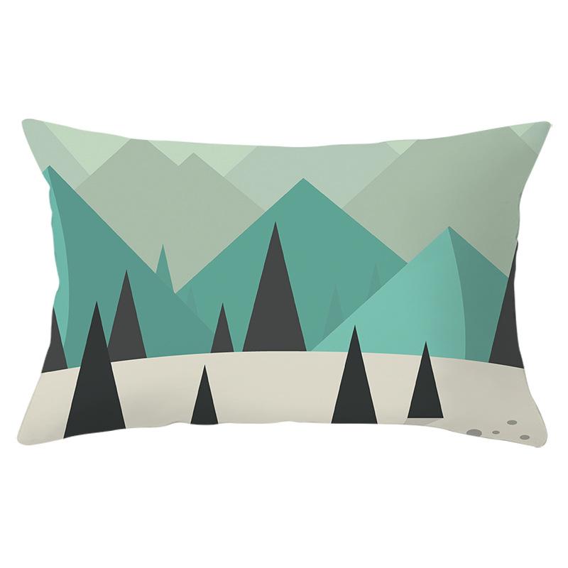 Christmas Series Peach Skin Waist Pillowcase Rectangular Sofa Cushion Cover Bedside Pillowcase Home