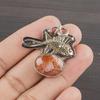 Natural Golden Sunstone Gemstone 925 Sterling Silver Jewelry  Pendant 1.24" AJP-2234