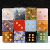 6-Sided Dice Natural Stone with Golden Dots, Mini Healing Faux Semi Precious Crystal Dice, Carved for Tabletop Board Game Dots