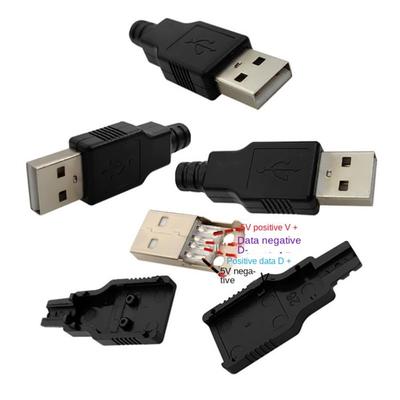 Black Male USB Socket Type A 4 Pin Plug Socket USB Connector Type A USB Plug