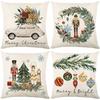 Christmas Printed Pillow Cover New Home Imitation Linen Sofa Decoration Cushion Bedroom Cushion Pillow Cover