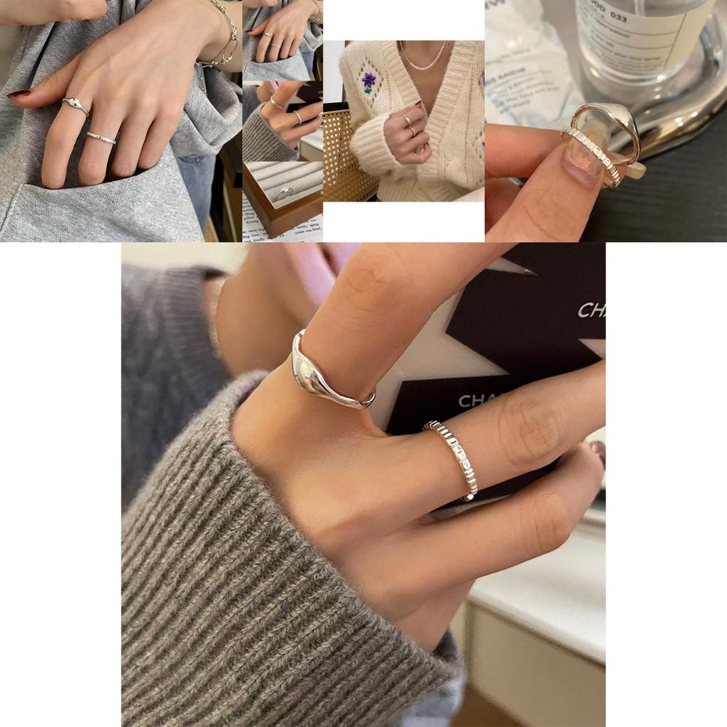 Chic Korean Minimalist Irregular Copper Ring For Women Stylish Adjustable Fashion Accessory