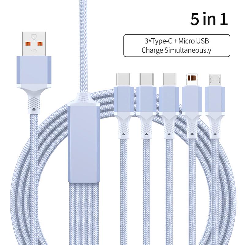 New Design 2-in-1 Hexagonal Braided PD100W USB Type-C Fast Charging Cable for iPhone 16/15 for for