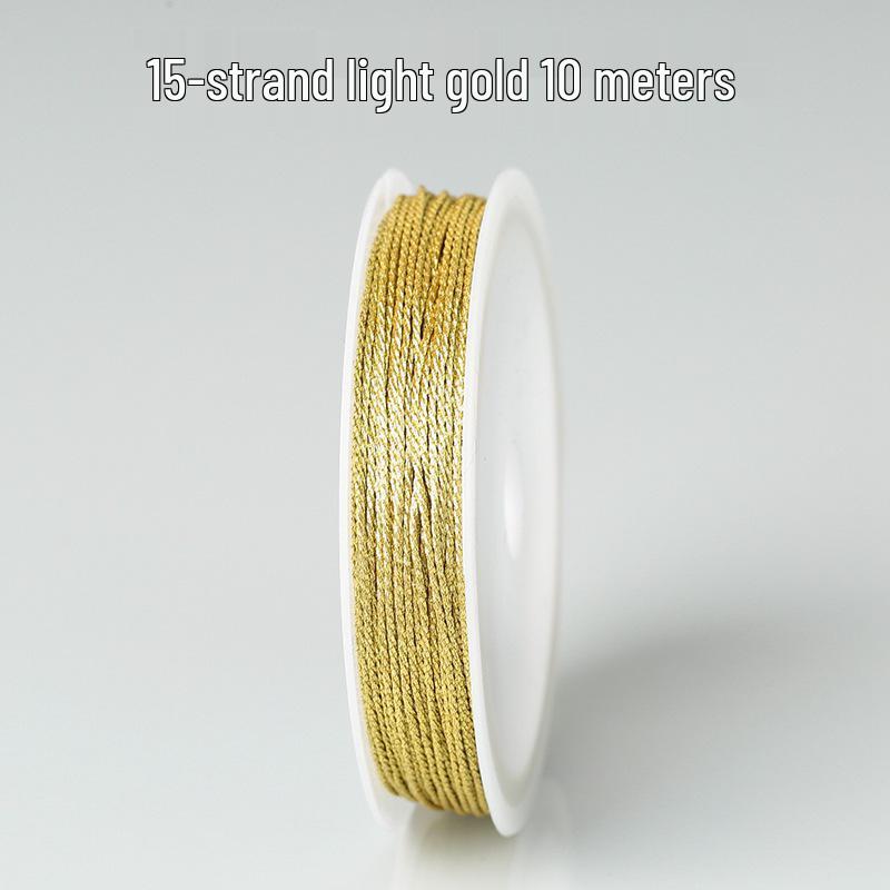 Gold & Silver Colored Thread for DIY Bracelet Weaving - Chinese Knot, Gold Silk & Winding Thread, Small Roll