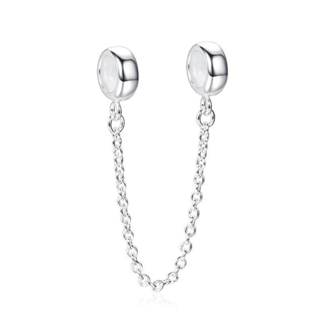 New Plated Copper Moon Star Love Safety Chains Spacer Bead Charm Fit Original Bracelet For Women Diy Jewelry