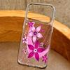 Pink Cartoon Floral Case For iPhone 17 Pro Max iPhone 16 15 14 13 Pro Max 11 17e 16e Plating Lens Frame Clear Soft Silicone Back Cover