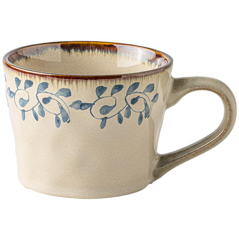 High-Value Zhifengcao Literary And Retro Mug Personalized Ear-Hanging Coffee Cup Ceramic Breakfast Cup Export