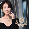 Necklace - OTHERWISE - Four-Leaf Clover - Stainless Steel - Gold-Plated - 42+6 Cm