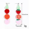 Lovely Acrylic Fruits Drop Earrings For Women Sweet Avocado Strawberry Orange Peach Dangle Earring  Jewelry Accessory Gifts