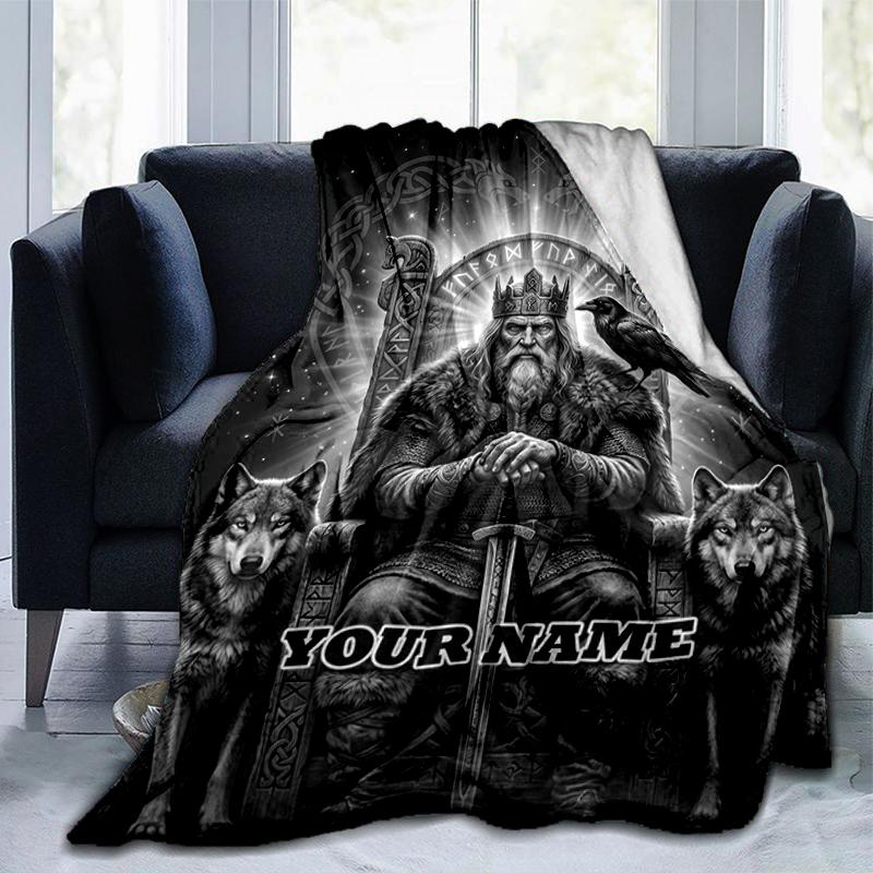 1PC Custom Name Throne Majesty" blanket versatile,all-season throw suitable for the living room,bedroom,camping,travel,and gift