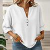 Haut pull décontracté à col en V et manches longues pour femme