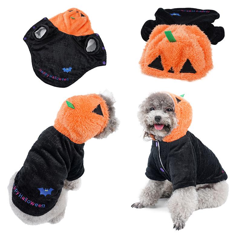Halloween Dog Funny Costume Set, Pumpkin Head Pet Personalized Transformation Dog Costume