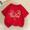 My Birthday Heart Cute Children Print Tshirts Summer Girls Casual Funny Colorful Tops Kids Comfortable ONeck Short Sleeve Tees