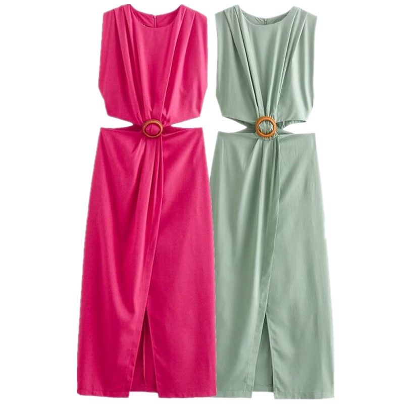 Fashion Style 2024 Summer New Arrival Women's Open Design Buckle Decoration Dress 9878122 537