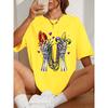 Happy Carnivals Creative Skull Hand Print Women T Shirts Summer O-Neck T-Shirt Soft Cotton Sportswear Oversized Clothes