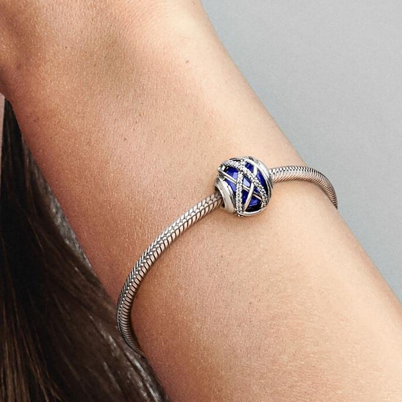 Pandora Blue Galaxy 925 Silver Pendant Women's 796361NCB