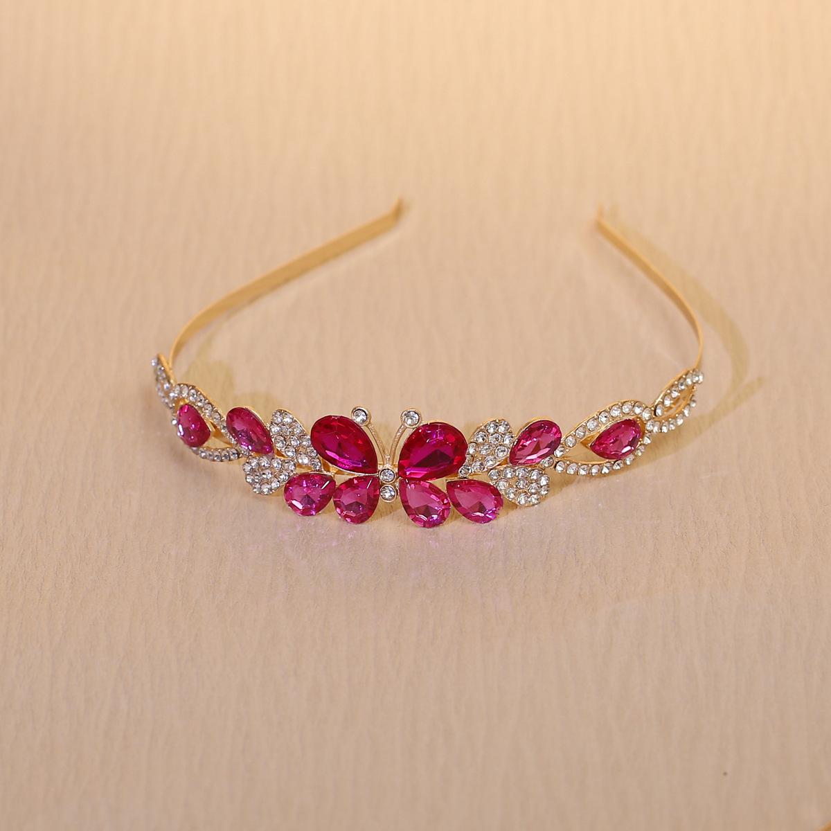 Детская корона тиара повязка на голову для девочек бабочка хрустальная повязка на голову