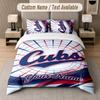 Custom Bedding Set Chicago Cubs Pattern, Print Name Text 1 Duvet Cover plus 2 Pillowcases Home Textile