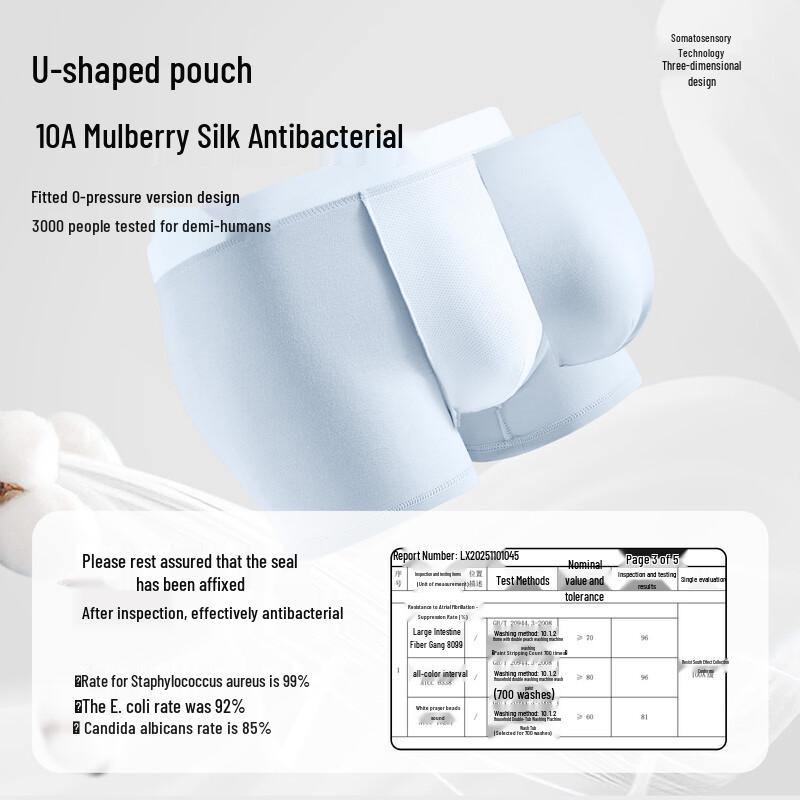 Men's Cotton Boxer Briefs with Mugwort Antibacterial & Moisture-Wicking