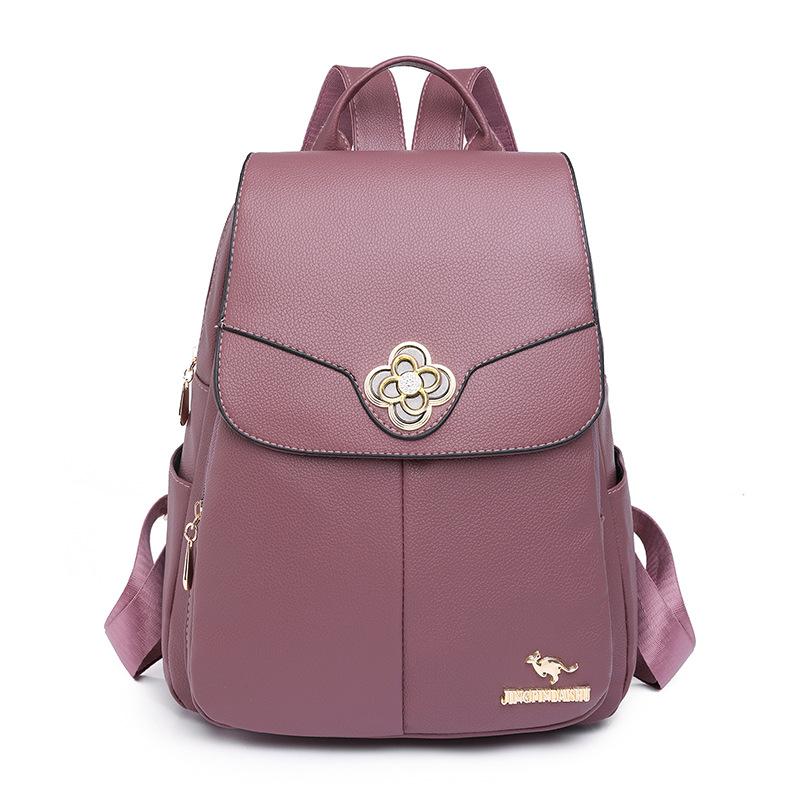 

Женский рюкзак большой вместимости, дорожный рюкзак из искусственной кожи фиолетовый