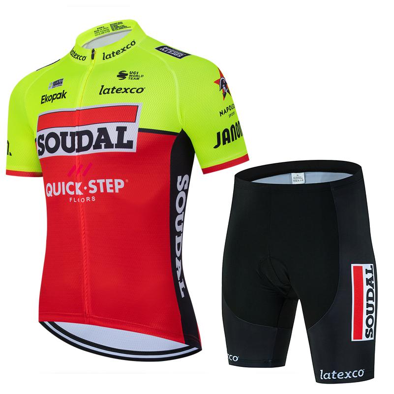 Soudal Quick Step Cycling Jersey Set 2025 Men NEW Summer Cycling Clothing MTB Road Shirt Bicycle Bib Shorts Maillot Ciclismo