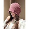 Korean Style Solid Color Knit Beanie For Women Autumn Winter Warm Slouch Hat Big Head Circumference