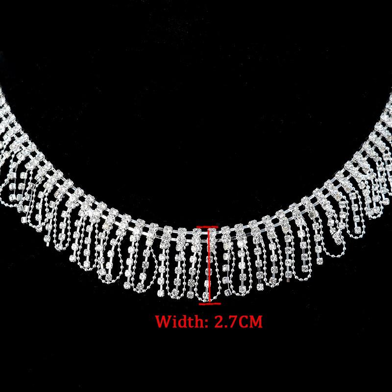 10Yards Rhinestone Chain Sparkle Crystal Diamond Silver Tassel Rhinestone Clothing Accessories DIY Wedding Party Gift Decoration