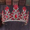 Barock Rosegold Farbe Kristall Braut Diademe Kronen Große Strass Diadem Schleier Diadem Braut Kopfschmuck Hochzeits Haarschmuck