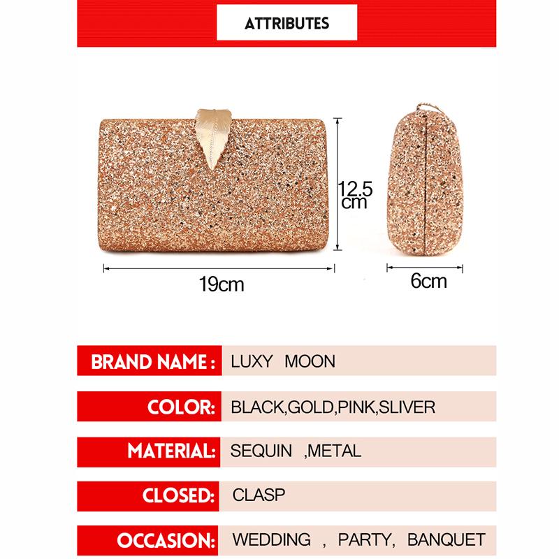 SCIOEN Ladies Clutch Pink Gold Wallet Crossbody Bag Women 2019 Metal Leaf Lock Women's Tote