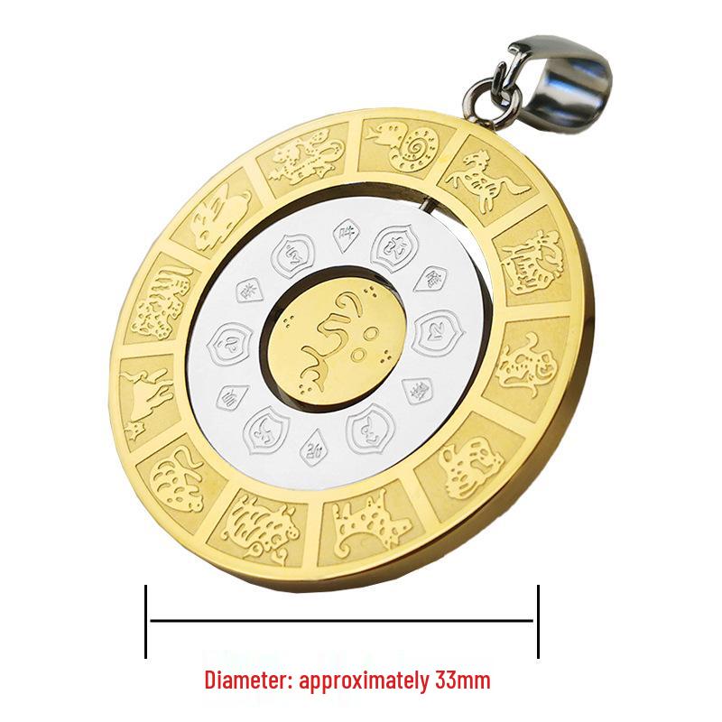 Zwölf Tierkreiszeichen Manjushri Anhänger mit Sechssilbigem Mantra für Frauen und Männer