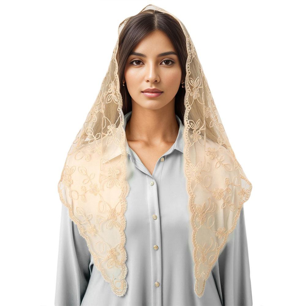 Floral Lace Triangle Scarf Soft Headband Hair Band Fashion Bandana Kerchief  for Women