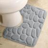 50cm Flannel U Shape Bathroom Rug Thick Absorbent Toilet Mat Non Slip Carpet Floor Pad Washable Bath Mat