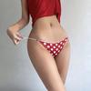 European and American Double-layer Thin-strap Sexy Thong Low-rise Printed Bikini Women's T-shaped Sex Panties Fitness Sports