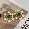 Classic Middle Women Girls Enamel Flower Earrings Ear Clip Vintage Elegant Lady High-end Party Banquet Accessories Jewelry