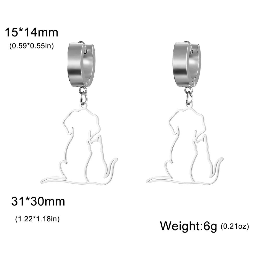 Cazador Hugging Cats Kittens Earrings for Women Stainless Steel Cute Dog Dangle Earrings 2026 Trend Jewelry Birthday Gift