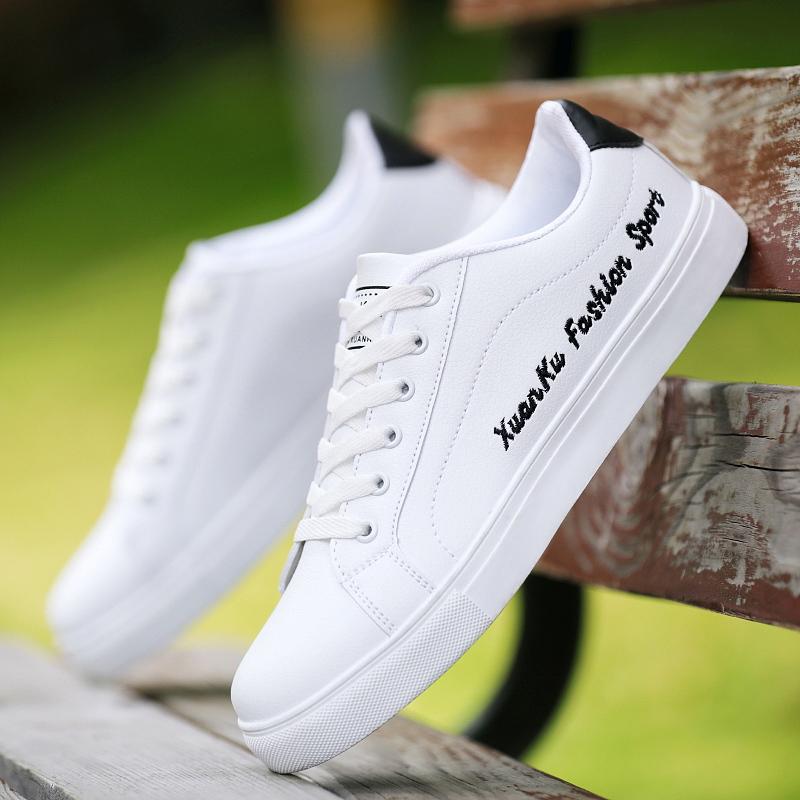 2025 New Men Sneakers Fashion Breathble Vulcanized Shoes Pu Leather Platform Shoes White Lace Up Casual Footwear Zapatos Mujer