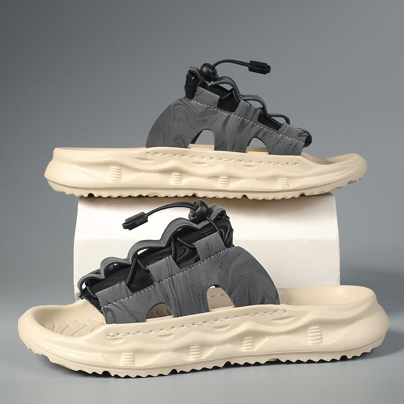 

Sandals men s summer Vietnam driving outside wear one shoe two wear students high-end ruffian handsome cool slippers Sandal 44 серый