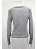 Autumn/Winter Solid Color Women's Hollow Knit Sweater - Casual Long-Sleeved Top