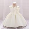 Girls' One-Year-Old Princess Gown with Puffy Skirt and Satin Bow