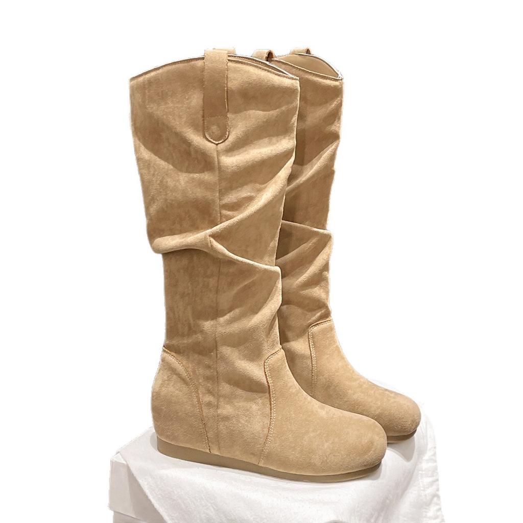 Retro Boots Children's Autumn and Winter 2025 Heightening Single Boots Tall Merad Western Flat-bottomed Stacking Boots